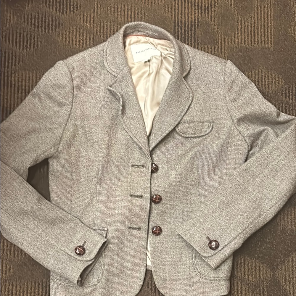 Banana Republic Light Gray Wool Blazer